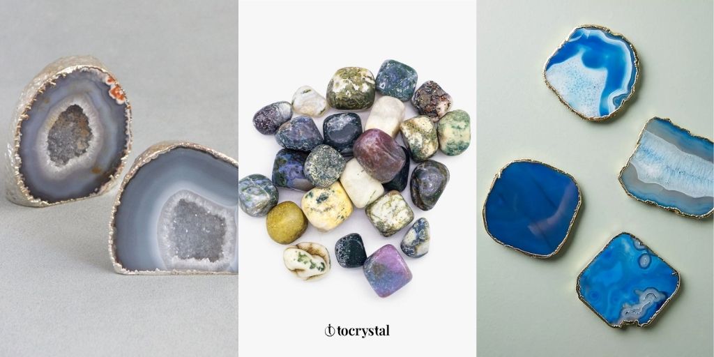 Agate crystal stones